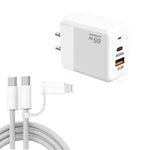 PD41 GaN PD 45W + USB 充電器 USB-C to USB-C / 8ピン データケーブル付き iPhone用、USプラグ、USプラグ