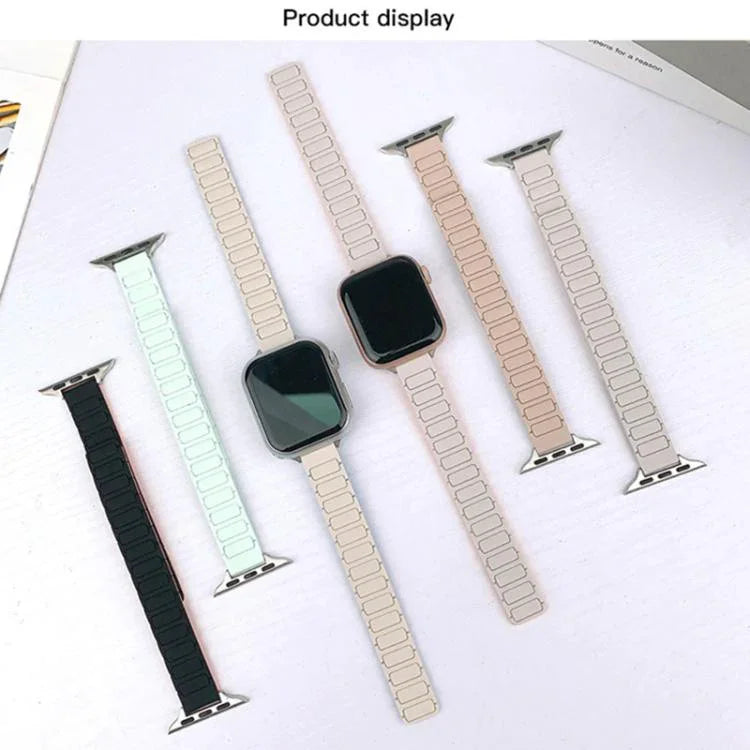 トライビーズ I字型スリムマグネティックシリコンウォッチバンド、Apple Watch 46mm / 49mm / 45mm / 44mm用、Apple Watch 42mm / 41mm / 40mm / 38mm用