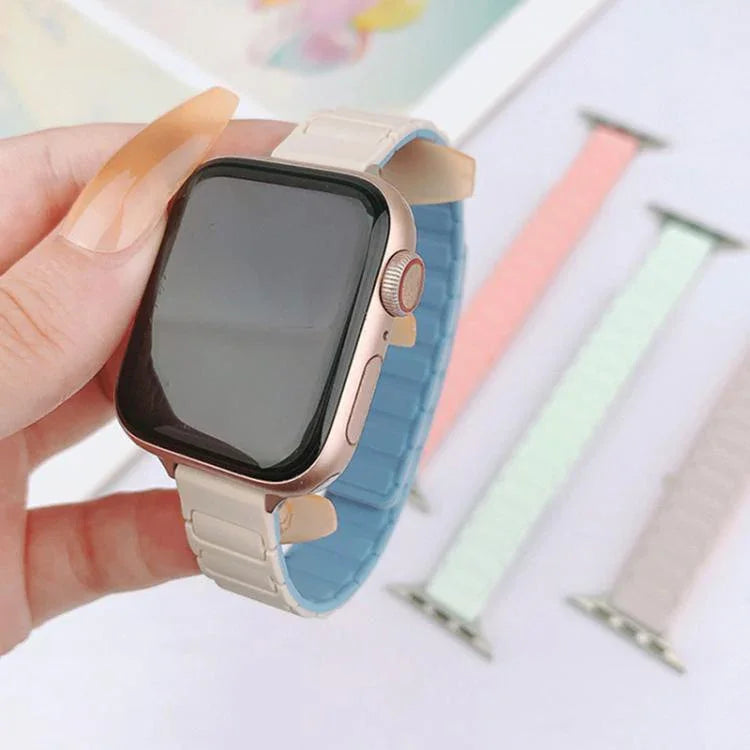 トライビーズ I字型スリムマグネティックシリコンウォッチバンド、Apple Watch 46mm / 49mm / 45mm / 44mm用、Apple Watch 42mm / 41mm / 40mm / 38mm用