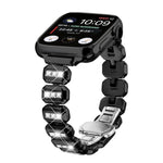 小さなスクエアダイヤモンド バタフライバックル ウォッチバンド、Apple Watch 46mm / 49mm / 45mm / 44mm用、Apple Watch 42mm / 41mm / 40mm / 38mm用