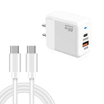PD41 GaN PD 45W + USB 充電器 Type-C to Type-C データケーブル付き、USプラグ、UKプラグ