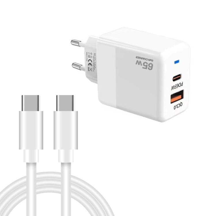 PD41 GaN PD 45W + USB 充電器 Type-C to Type-C データケーブル付き、EUプラグ、EUプラグ