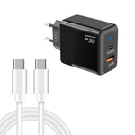 PD41 GaN PD 45W + USB 充電器 Type-C to Type-C データケーブル付き、EUプラグ、EUプラグ