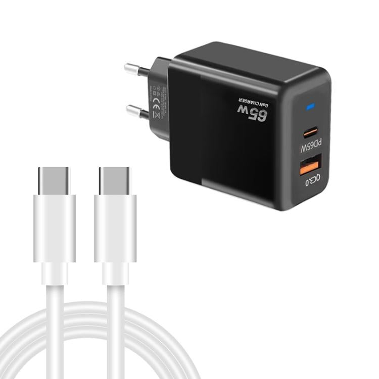 PD41 GaN PD 45W + USB 充電器 Type-C to Type-C データケーブル付き、EUプラグ、EUプラグ