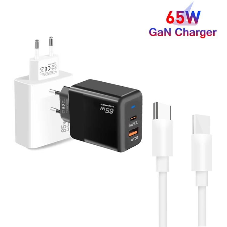 PD41 GaN PD 45W + USB 充電器 Type-C to Type-C データケーブル付き、EUプラグ、EUプラグ