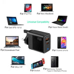 PD41 GaN PD 45W + USB 充電器 Type-C to Type-C データケーブル付き、UKプラグ、USプラグ