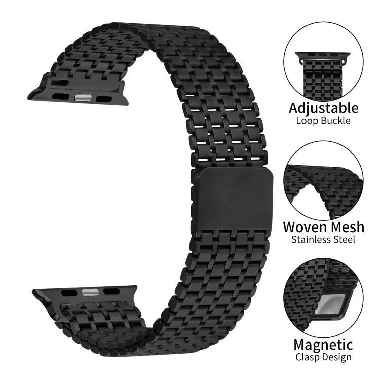 ナインビーズ マグネットループ スチールウォッチバンド、Apple Watch 46mm / 49mm / 45mm / 44mm用、Apple Watch 42mm / 41mm / 40mm / 38mm用