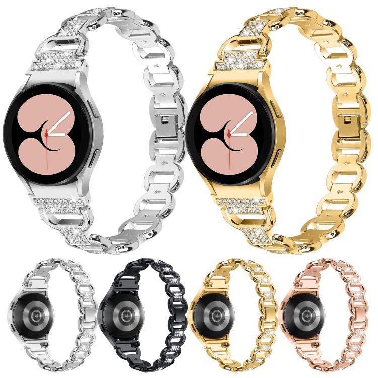 メタルヘッド オーバル ダイヤモンド ステンレススチール 時計バンド、Samsung Galaxy Watch 7 40mm / 44mm 用