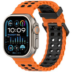 オーシャンダブルローホールツートーンシリコンウォッチバンド、Apple Watch 46mm / 49mm / 45mm / 44mm用