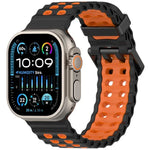オーシャンダブルローホールツートーンシリコンウォッチバンド、Apple Watch 46mm / 49mm / 45mm / 44mm用