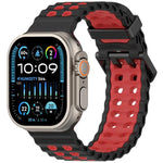 オーシャンダブルローホールツートーンシリコンウォッチバンド、Apple Watch 46mm / 49mm / 45mm / 44mm用