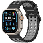オーシャンダブルローホールツートーンシリコンウォッチバンド、Apple Watch 46mm / 49mm / 45mm / 44mm用