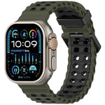 オーシャンダブルローホールツートーンシリコンウォッチバンド、Apple Watch 46mm / 49mm / 45mm / 44mm用