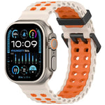 オーシャンダブルローホールツートーンシリコンウォッチバンド、Apple Watch 46mm / 49mm / 45mm / 44mm用