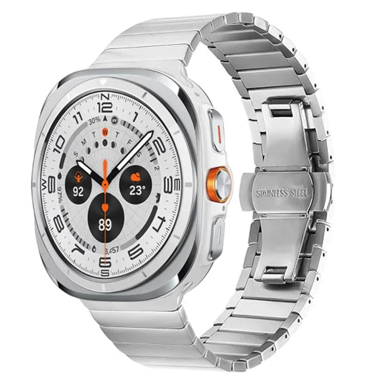ワンビーズ バタフライバックル ステンレススチール 時計バンド、Samsung Galaxy Watch Ultra 47mm / Ultra 2025 用