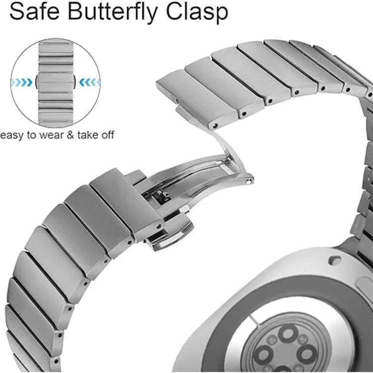 ワンビーズ バタフライバックル ステンレススチール 時計バンド、Samsung Galaxy Watch Ultra 47mm / Ultra 2025 用