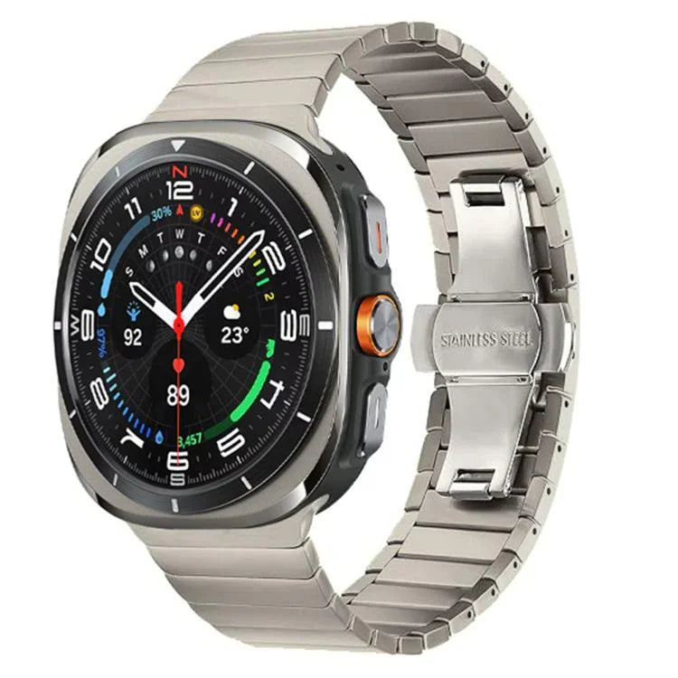 ワンビーズ バタフライバックル ステンレススチール 時計バンド、Samsung Galaxy Watch Ultra 47mm / Ultra 2025 用