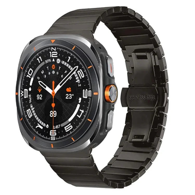 ワンビーズ バタフライバックル ステンレススチール 時計バンド、Samsung Galaxy Watch Ultra 47mm / Ultra 2025 用