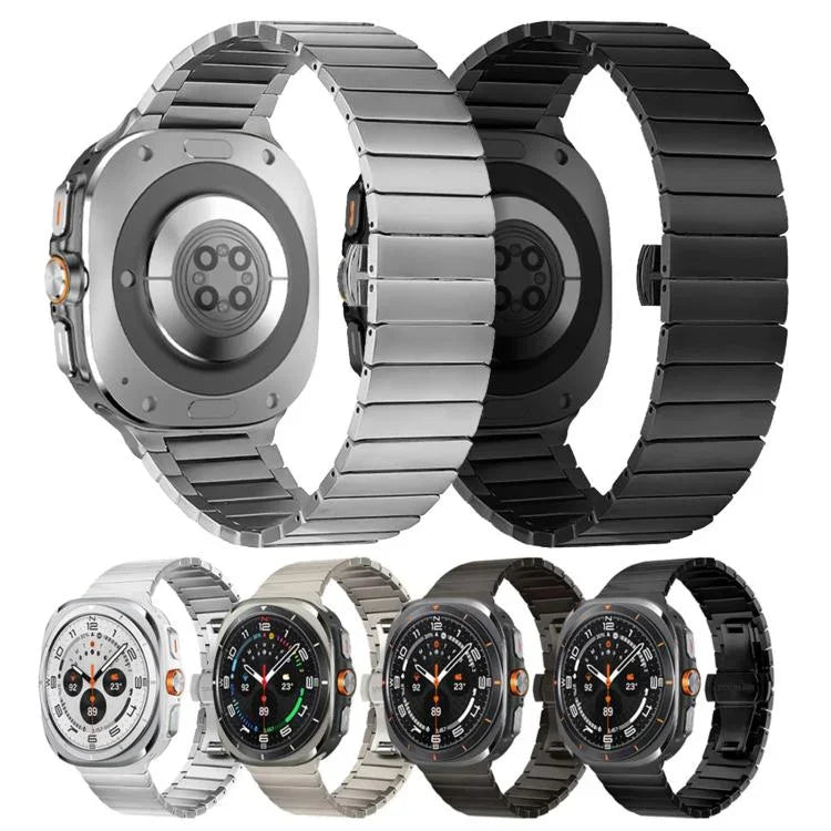ワンビーズ バタフライバックル ステンレススチール 時計バンド、Samsung Galaxy Watch Ultra 47mm / Ultra 2025 用