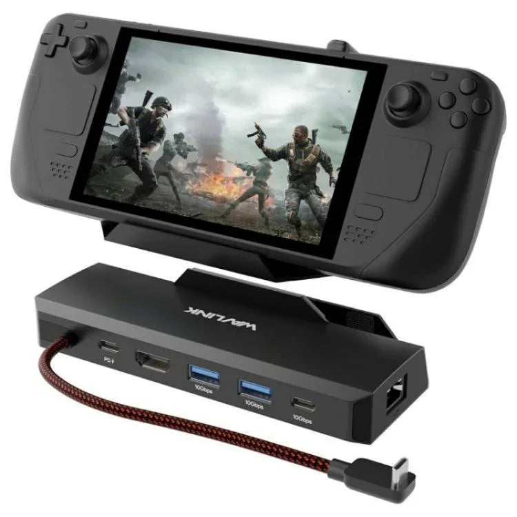 WAVLINK UHP3426 Steam Deck用 ギガビットRJ45 100W PDハブアダプター 6イン1ドッキングステーション
