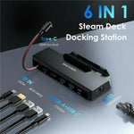 WAVLINK UHP3426 Steam Deck用 ギガビットRJ45 100W PDハブアダプター 6イン1ドッキングステーション