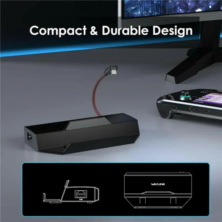 WAVLINK UHP3426 Steam Deck用 ギガビットRJ45 100W PDハブアダプター 6イン1ドッキングステーション
