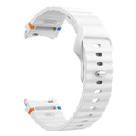 Wavy Grain Stitched Reverse Buckle 20mm Silicone Watch Band, For Samsung Galaxy Watch 7 40mm / 44mm