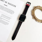 7ライン トライスター バックル プルアップレザーウォッチバンド、Apple Watch 46mm / 49mm / 45mm / 44mm用、Apple Watch 42mm / 41mm / 40mm / 38mm用