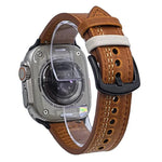 7ライン トライスター バックル プルアップレザーウォッチバンド、Apple Watch 46mm / 49mm / 45mm / 44mm用、Apple Watch 42mm / 41mm / 40mm / 38mm用