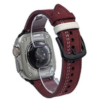 7ライン トライスター バックル プルアップレザーウォッチバンド、Apple Watch 46mm / 49mm / 45mm / 44mm用、Apple Watch 42mm / 41mm / 40mm / 38mm用