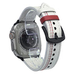 7ライン トライスター バックル プルアップレザーウォッチバンド、Apple Watch 46mm / 49mm / 45mm / 44mm用、Apple Watch 42mm / 41mm / 40mm / 38mm用