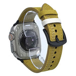 7ライン トライスター バックル プルアップレザーウォッチバンド、Apple Watch 46mm / 49mm / 45mm / 44mm用、Apple Watch 42mm / 41mm / 40mm / 38mm用