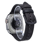 7ライン トライスター バックル プルアップレザーウォッチバンド、Apple Watch 46mm / 49mm / 45mm / 44mm用、Apple Watch 42mm / 41mm / 40mm / 38mm用
