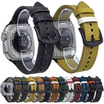 7ライン トライスター バックル プルアップレザーウォッチバンド、Apple Watch 46mm / 49mm / 45mm / 44mm用、Apple Watch 42mm / 41mm / 40mm / 38mm用