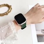 7ライン トライスター バックル プルアップレザーウォッチバンド、Apple Watch 46mm / 49mm / 45mm / 44mm用、Apple Watch 42mm / 41mm / 40mm / 38mm用