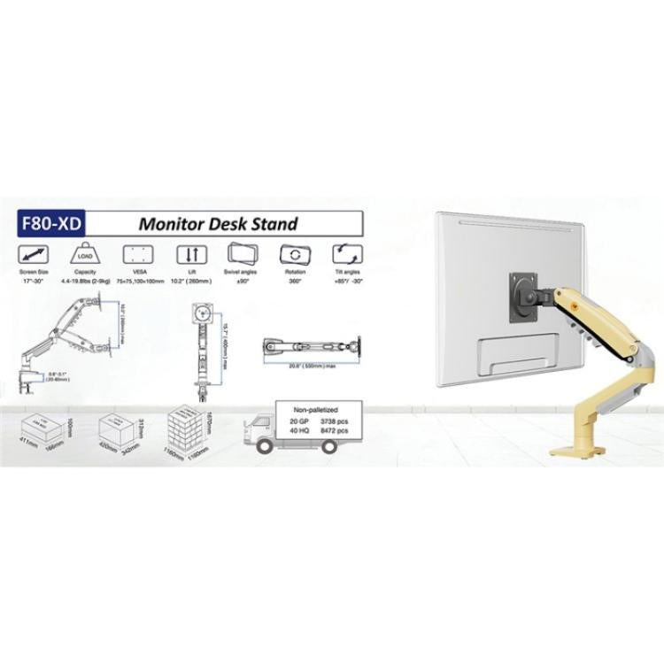NORTH BAYOU F80 高さ調節可能 モニターアーム 17-30インチ デスクマウントスタンド