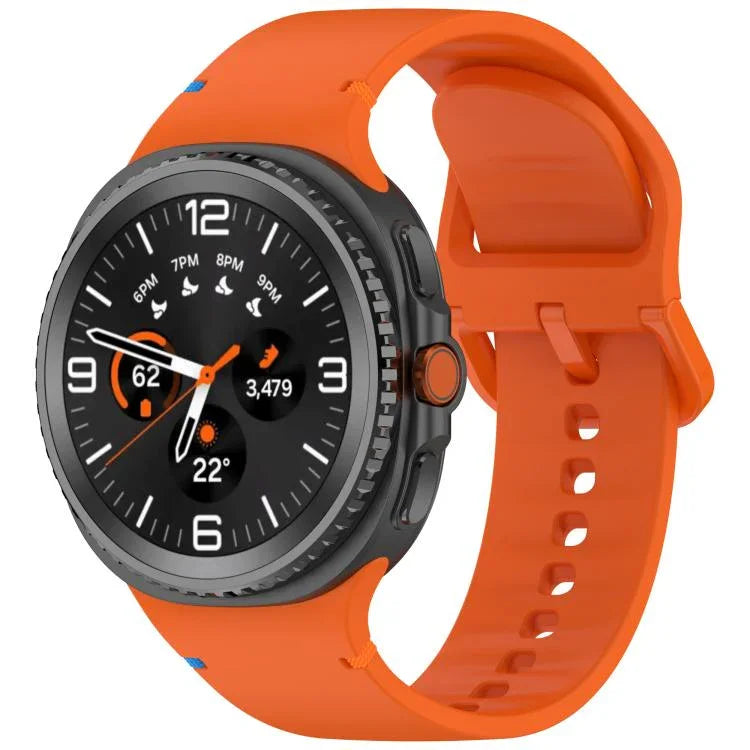 Samsung Galaxy Watch8 / Watch8 Classic 縫い目入り単色シリコンウォッチバンド、S、M
