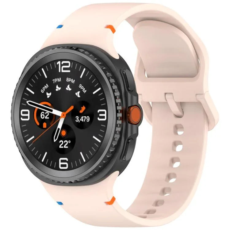 Samsung Galaxy Watch8 / Watch8 Classic 縫い目入り単色シリコンウォッチバンド、S、M