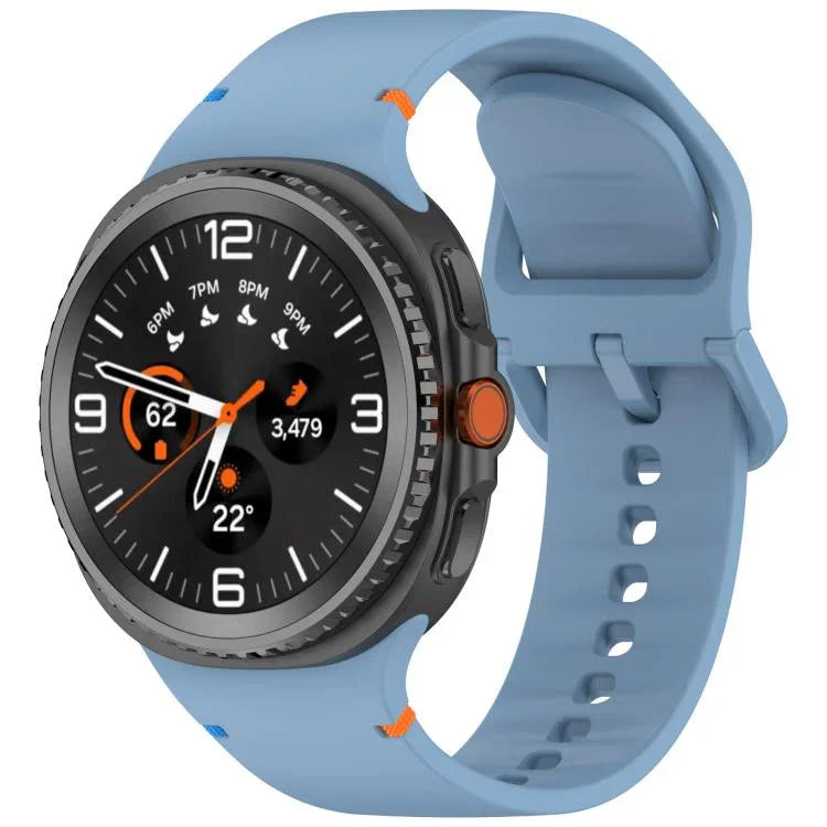 Samsung Galaxy Watch8 / Watch8 Classic 縫い目入り単色シリコンウォッチバンド、S、M