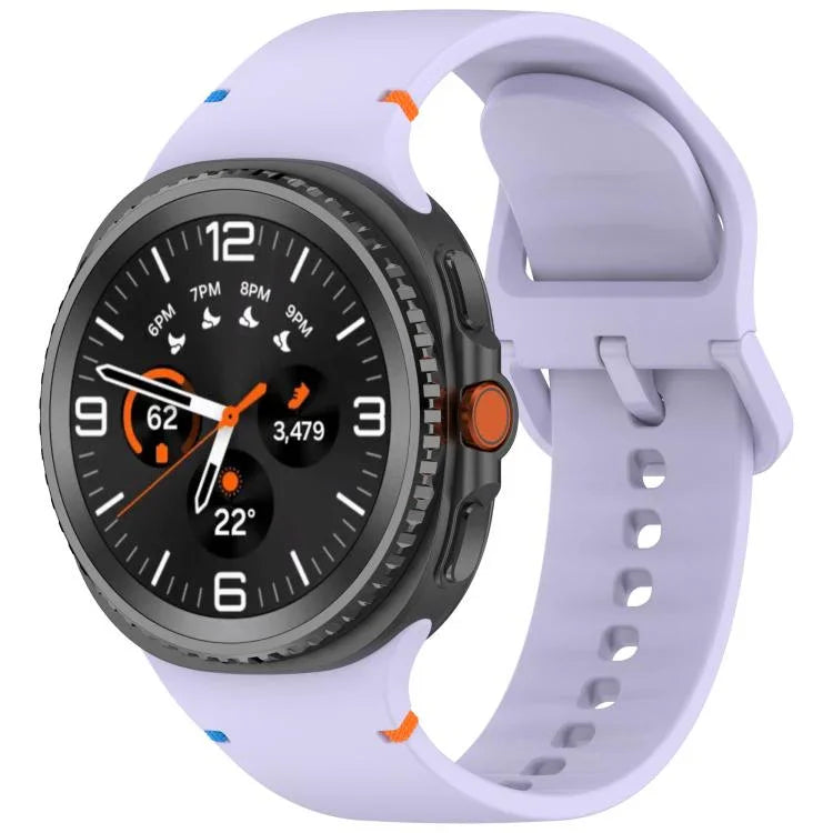 Samsung Galaxy Watch8 / Watch8 Classic 縫い目入り単色シリコンウォッチバンド、S、M