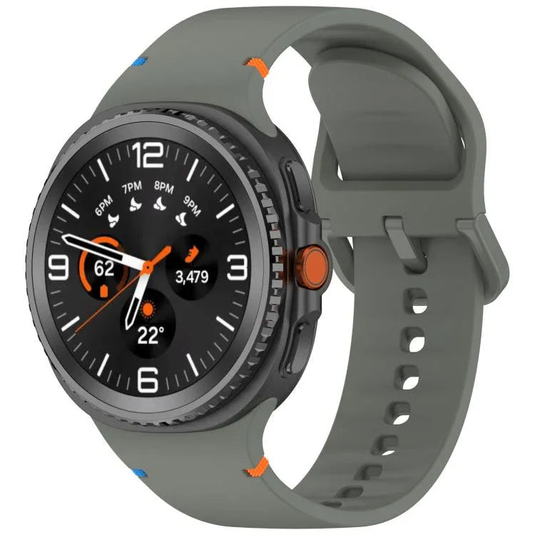 Samsung Galaxy Watch8 / Watch8 Classic 縫い目入り単色シリコンウォッチバンド、S、M