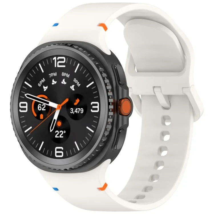 Samsung Galaxy Watch8 / Watch8 Classic 縫い目入り単色シリコンウォッチバンド、S、M