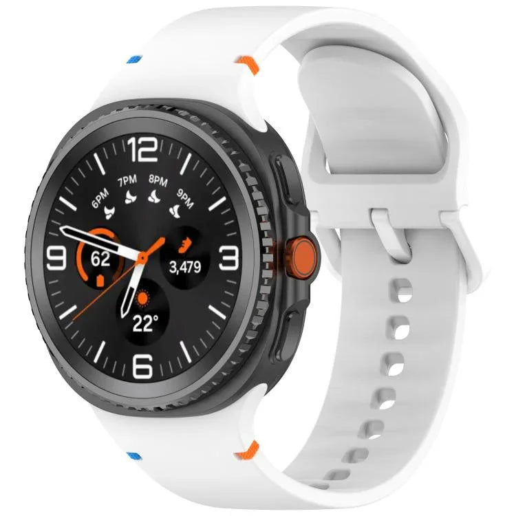 Samsung Galaxy Watch8 / Watch8 Classic 縫い目入り単色シリコンウォッチバンド、S、M