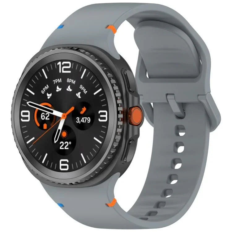 Samsung Galaxy Watch8 / Watch8 Classic 縫い目入り単色シリコンウォッチバンド、S、M