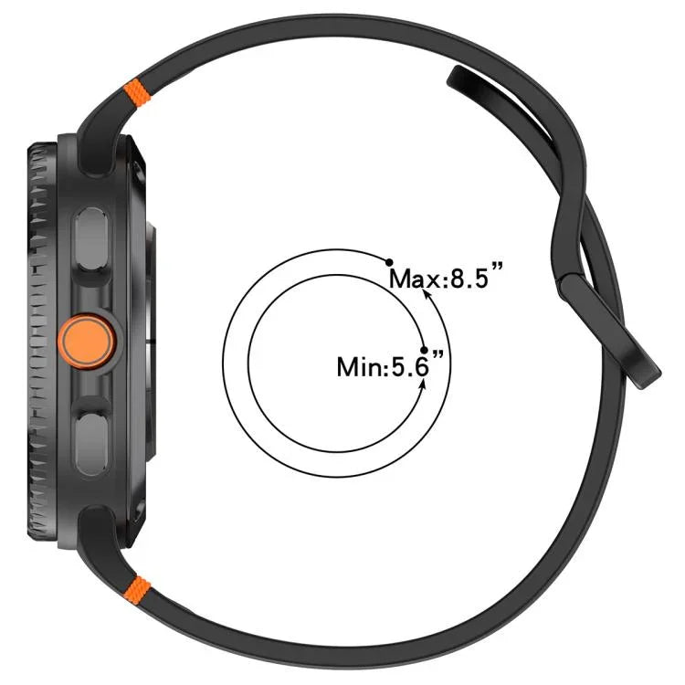 Samsung Galaxy Watch8 / Watch8 Classic 縫い目入り単色シリコンウォッチバンド、S、M