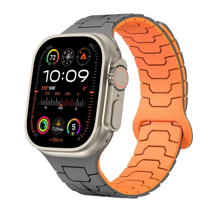 スチールドラゴンスケール磁気シリコンウォッチバンド、Apple Watch 46mm / 49mm / 45mm / 44mm 用