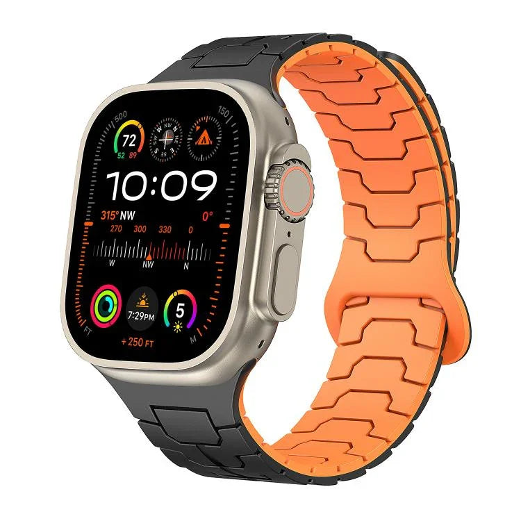スチールドラゴンスケール磁気シリコンウォッチバンド、Apple Watch 46mm / 49mm / 45mm / 44mm 用