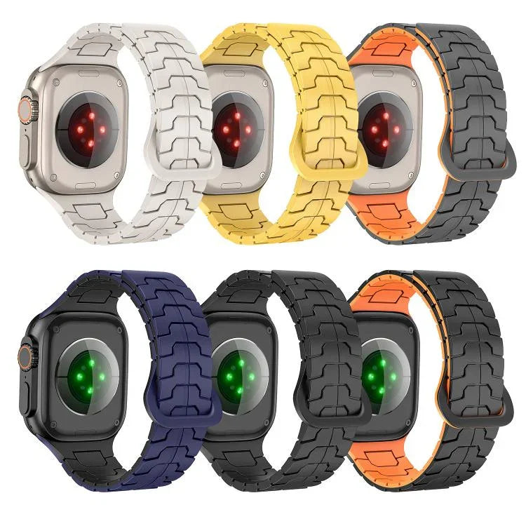 スチールドラゴンスケール磁気シリコンウォッチバンド、Apple Watch 46mm / 49mm / 45mm / 44mm 用