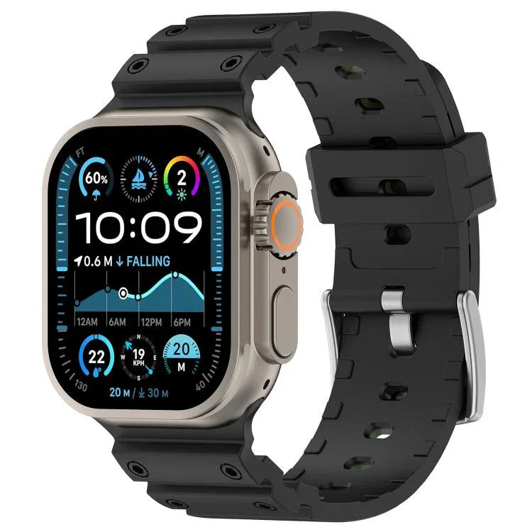 ダイヤモンドテクスチャーツートンカラーシリコンウォッチバンド、Apple Watch 46mm / 49mm / 45mm / 44mm 用