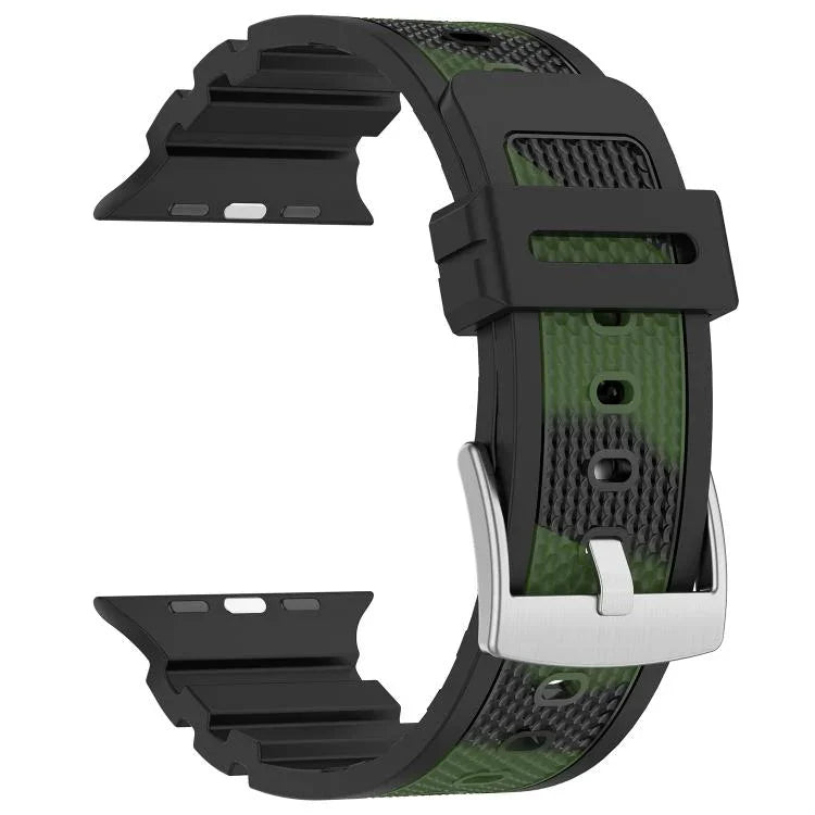 ダイヤモンドテクスチャーツートンカラーシリコンウォッチバンド、Apple Watch 46mm / 49mm / 45mm / 44mm 用